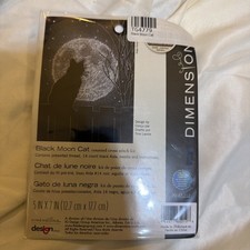 Dimensions Black Moon Cat Counted Cross Stitch Kit, Multi-Color