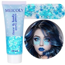 MEICOLY Light Blue Body Glitter,Mermaid 4.5 1.8 1, light blue body glitter