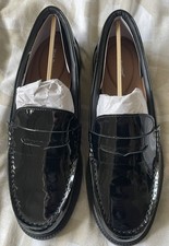 Image of BNIB Hush Puppies Black Patent Leather ‘Verity’ Loafers Slip on Shoes Size 6