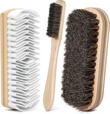 Shoe Cleaning Brush Kit with Horsehair Brush Long Handle Cleaner for Sneakers