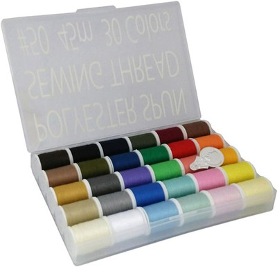 LEONIS Japan 30-Color Handy Polyester Sewing Thread Set, 45M / 50 Yds Each [9301