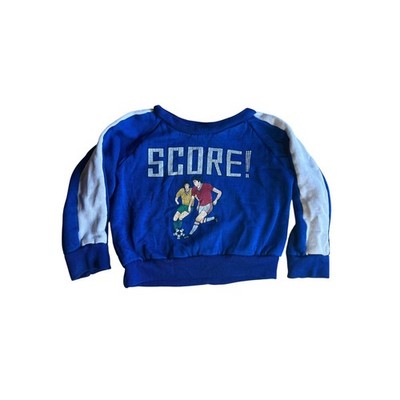 Vintage 80s Kowa Kids Boy Graphic Print Sweatshirt Soccer Fubol Print Size 3T