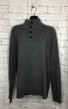 Banana Republic 100 Merino Wool Sweater XXL Italian Button Mock Neck Pullover