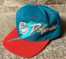 Vintage Miami Dolphins Snapback Cap Hat Drew Pearson Team NFL Bolt Side Script