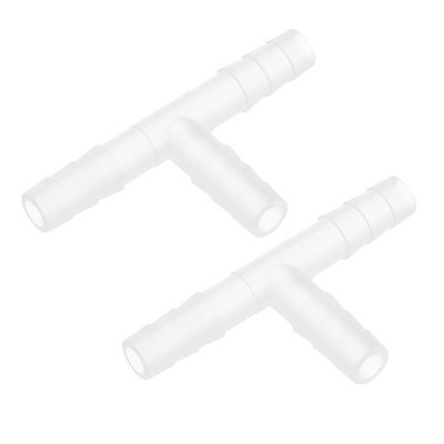 Tee Fitting Plastic Barb 3 Way Equal T Shaped Fitting OD 1/4'' for ID4.5-6mm Hose