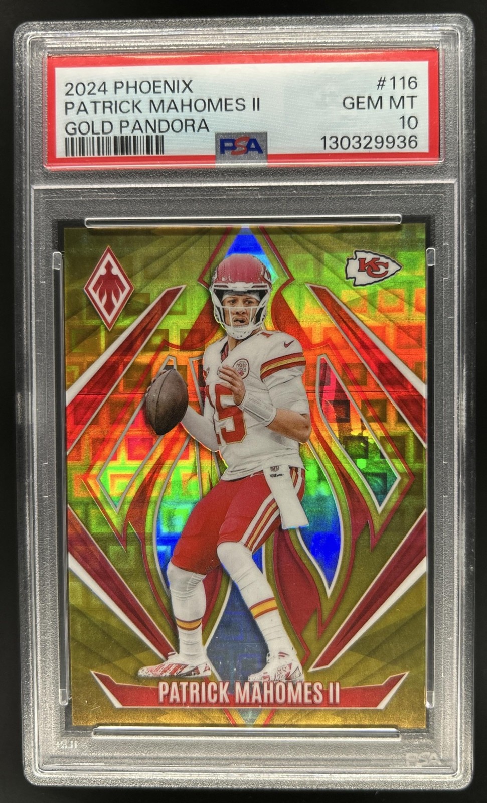 2024 Panini Phoenix Patrick Mahomes II Gold Pandora #/10 Chiefs PSA 10 GEM MINT view 1