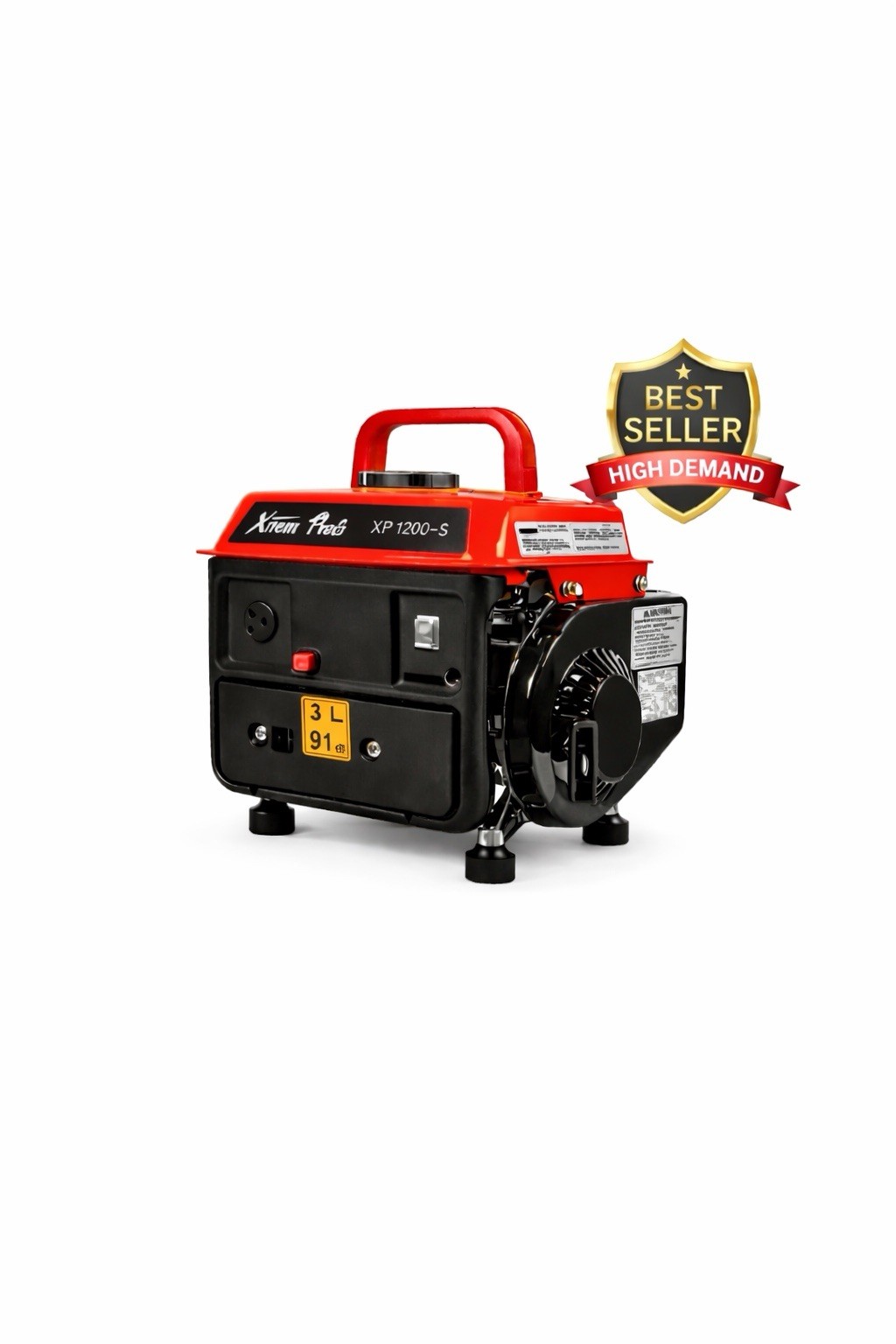 Xrem Free Xp 1200-S Portable Gas Generator 1200W 3L Emergency Ready Camping Rv
