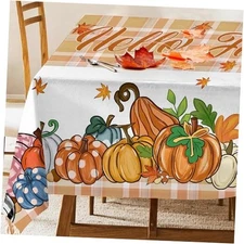 Tablecloth 60×84 Inches, Orange Buffalo Plaid 60" x 84" (Rectangular) Fall