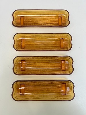 Vintage Indiana Glass Amber Corn on the Cob Dishes Set of 4