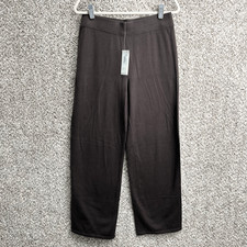 Eileen Fisher Pants Women's Small Brown Stretch Cotton Spa Wear Straight Leg NWT