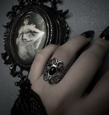 Handmade 925 Sterling Silver Gothic Agate Ring.