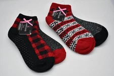 4 NEW PAIRS Cuddl Duds Ladies Terry Lounge Grip Socks, Non Slip Womens Size 4-10