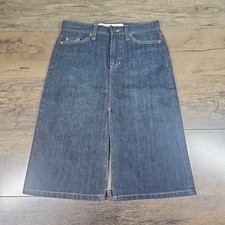 GAP Women's Medium Wash Denim Slit Front Jean Maxi Skirt 26" Waist 24" Long