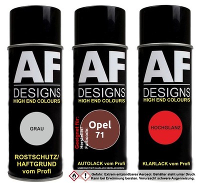 Spraydose Set für Opel 71 Kodiak Metallic Autolack Klarlack Grundierung Spraydos