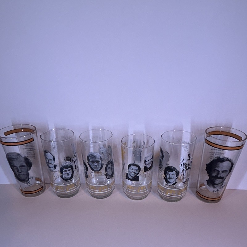 Lot of Steelers 1980 McDonalds Drinking Glasses (6 Glasses) Collecters Item Rare