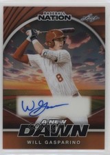 2025 Leaf Baseball Nation New Dawn Orange Prismatic /4 Will Gasparino Auto 0j81