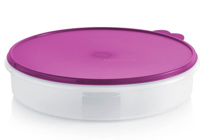 Tupperware Pie Cupcake FREEZE plus Keeper Taker 12'' Round Container NEW Mulberry