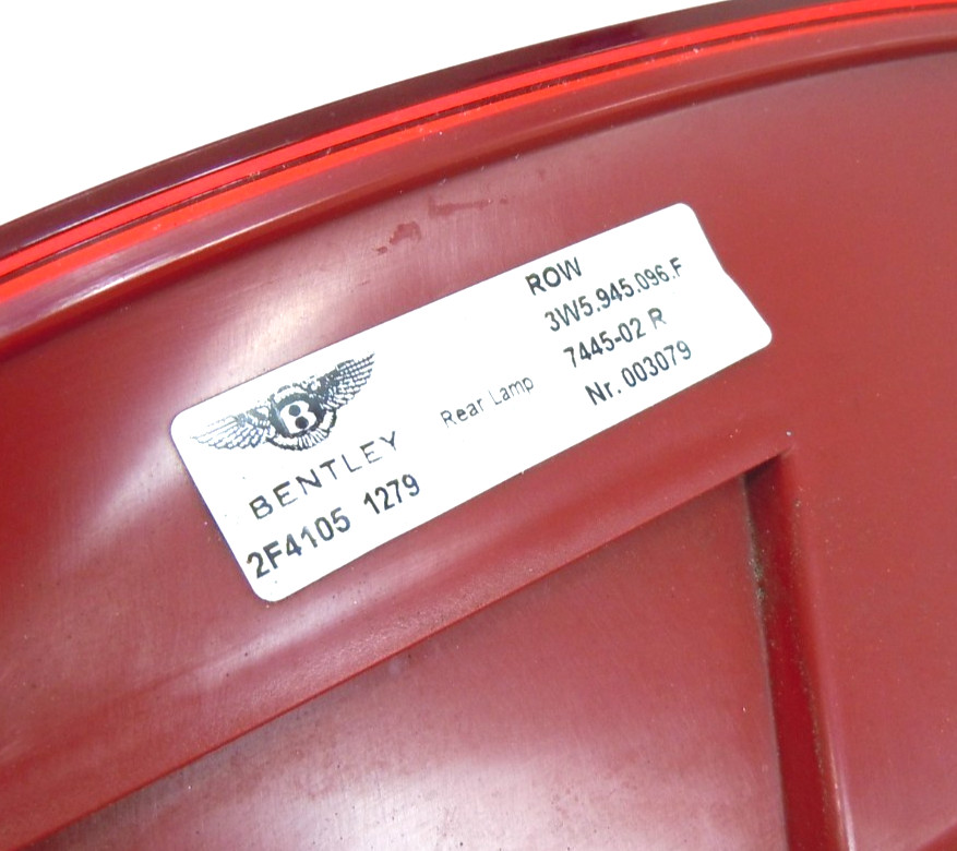 2006 06 Bentley Continental Flying Spur Tail Light Lamp Passenger Right OEM