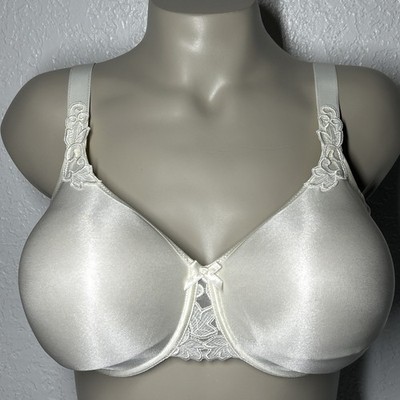 Chantelle Bra Wired UK 34F Underwire Embroidered White Bra Soft Unpadded