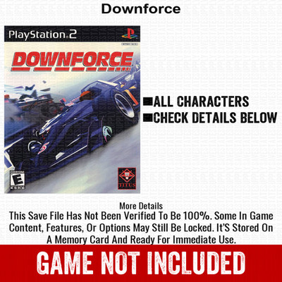 Downforce 100% PS2 Memory Card All CHEATS ITEMS PlayStation