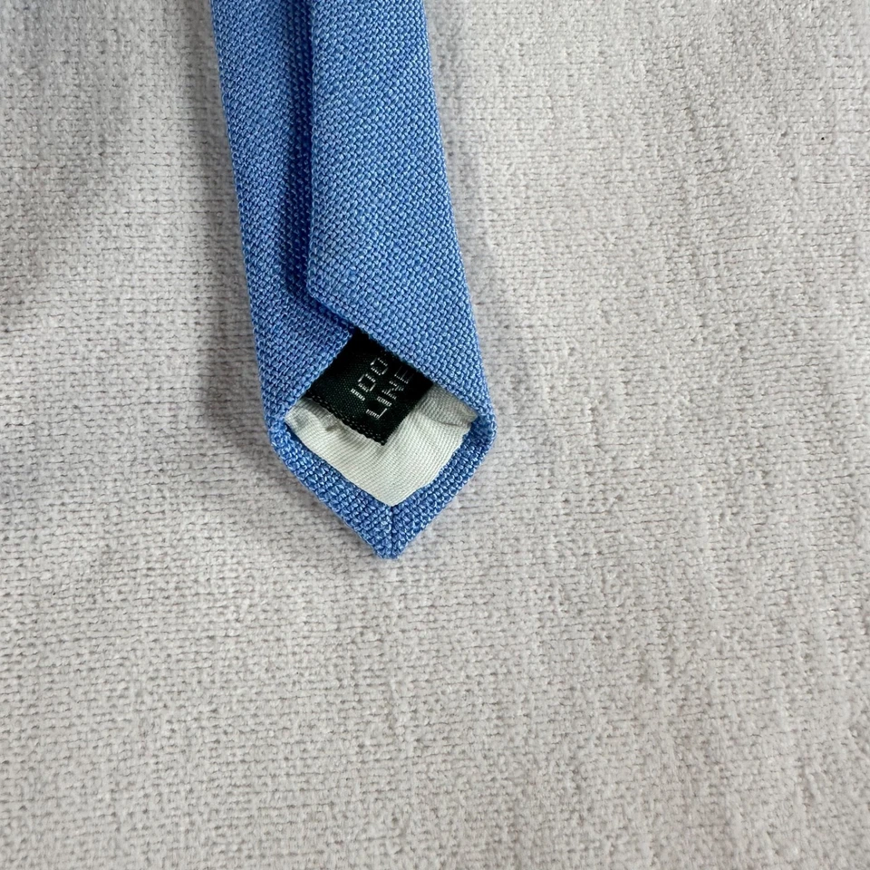 Corbata ajustada azul Polo Ralph Lauren para hombre con logotipo de pony bordado - Lino Foto 4 de 4