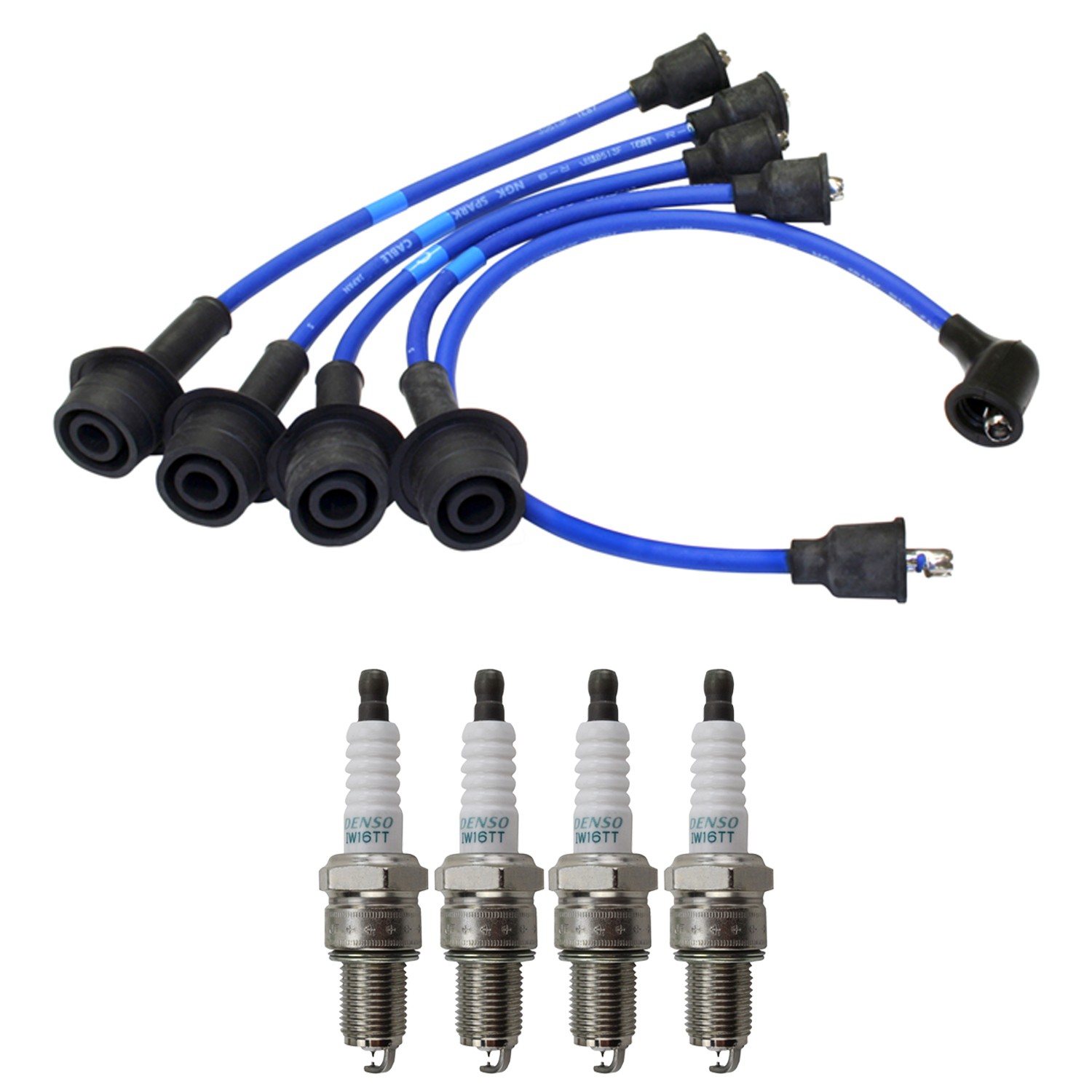 NGK Wire Set  Denso 4 Iridium TT Spark Plugs Kit for Corolla Base Custom L4 NA