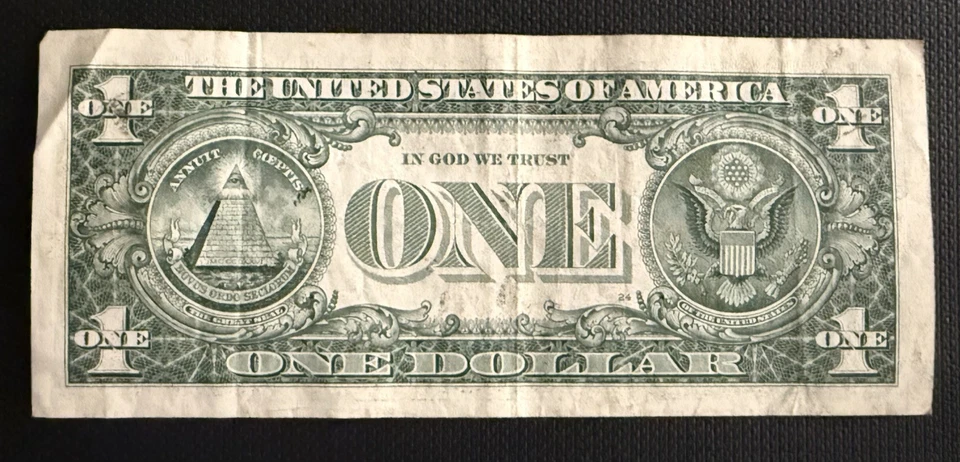 August 4 1960 Birthday Note Fancy Serial Number One Dollar Bill 80401960 - Image 3 of 3