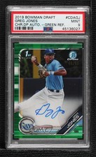 2019 Bowman Draft Chrome Pick Green Refractor 48/99 Greg Jones PSA 9 Auto v9t