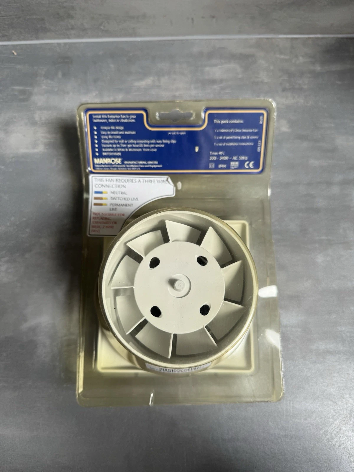 Manrose Deco 100 Range 100mm/4” Tile Fan Adjustable Timer Chrome Brand New 4