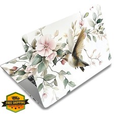 SUPERDANT Flowers Hummingbird Laptop Skin White Green
