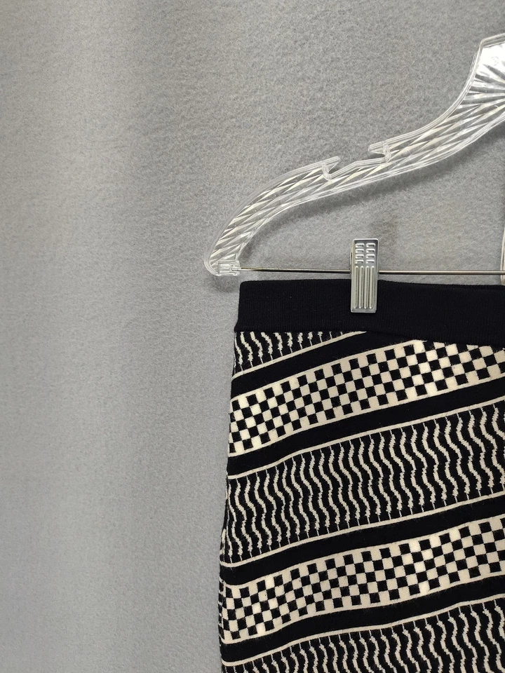 Romeo Juliet Couture Skirt Womens Small Black Fringe Knit Striped Boho Retro - Image 2 of 4