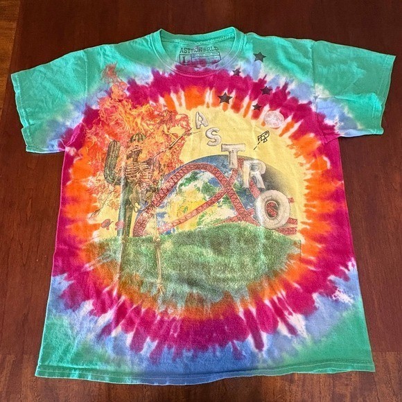 Astroworld Travis Scott Tie Dye T Shirt Men's Large Wish You Were Here Tour