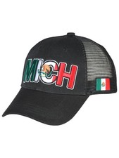 Michoacan Black Embroidered Polyester Snap Back Cap 'El General' 44784