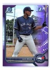 Luis Meza (RC) 218/250 1st True Purple Refractor 2022 Bowman #BCP-209