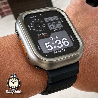 Titan Shadow Mod Kit For Apple Watch Ultra 49mm-Titanium Style Case +Rugged Band