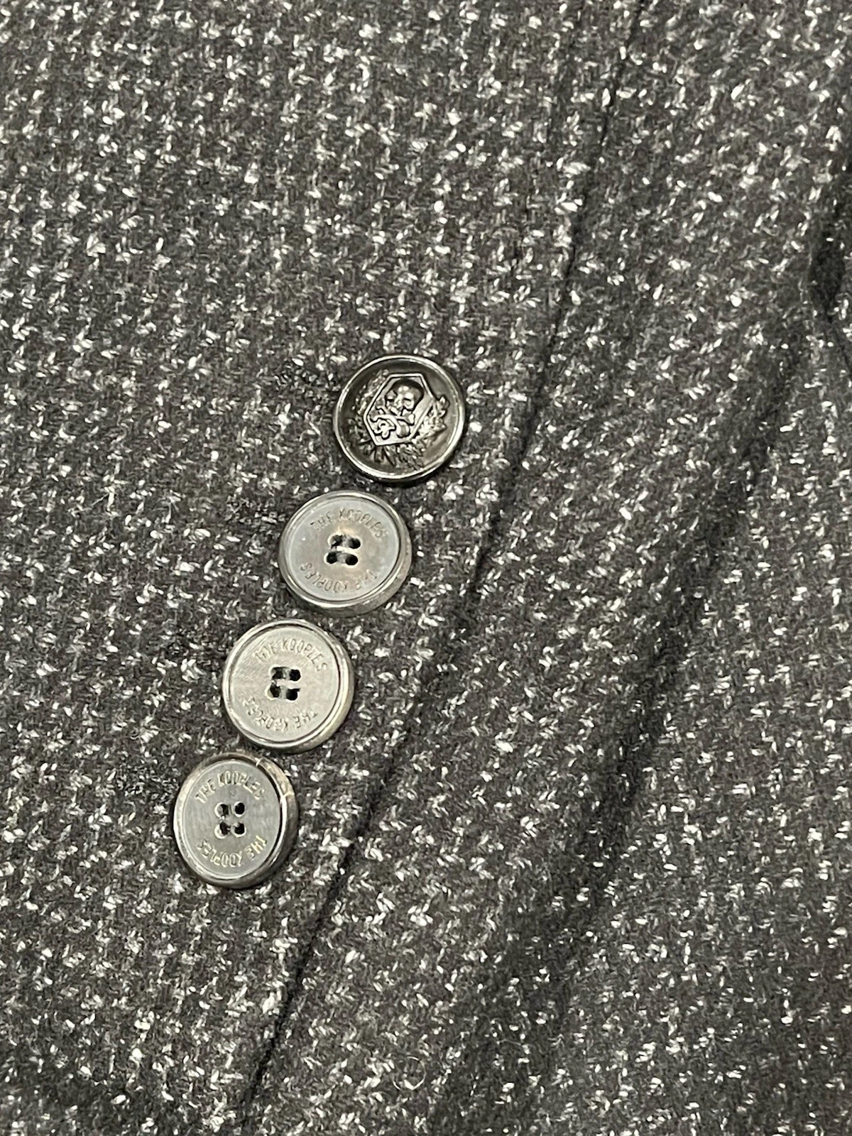 THE KOOPLES MEN’S ELEGANT WOOL BLEND COAT BLACK SPACKLE GRAY SIZE S NWT  $745 image 18