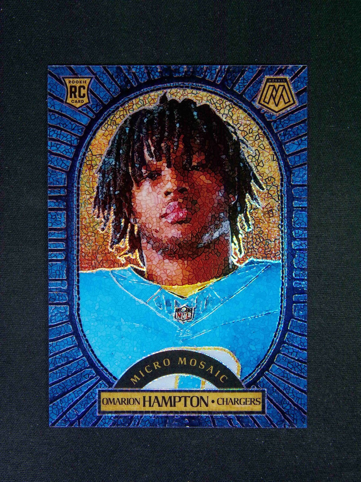2025 Panini Mosaic Omarion Hampton #11 RC Rookie Micro Mosaic Case Hit SSP