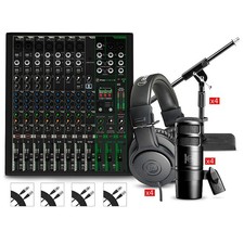 Mackie ProFX12v3 Content Creator Bundle wAT2040 MicsATHM20X Headphones