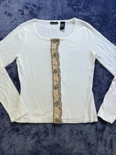 Vintage Moda International by Victoria’s Secret Embellished Knit Top XS
