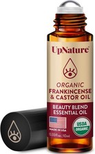 UpNature Beauty Castor Oil Roll On Eye Roller - 100 Organic Frankincense and Ca
