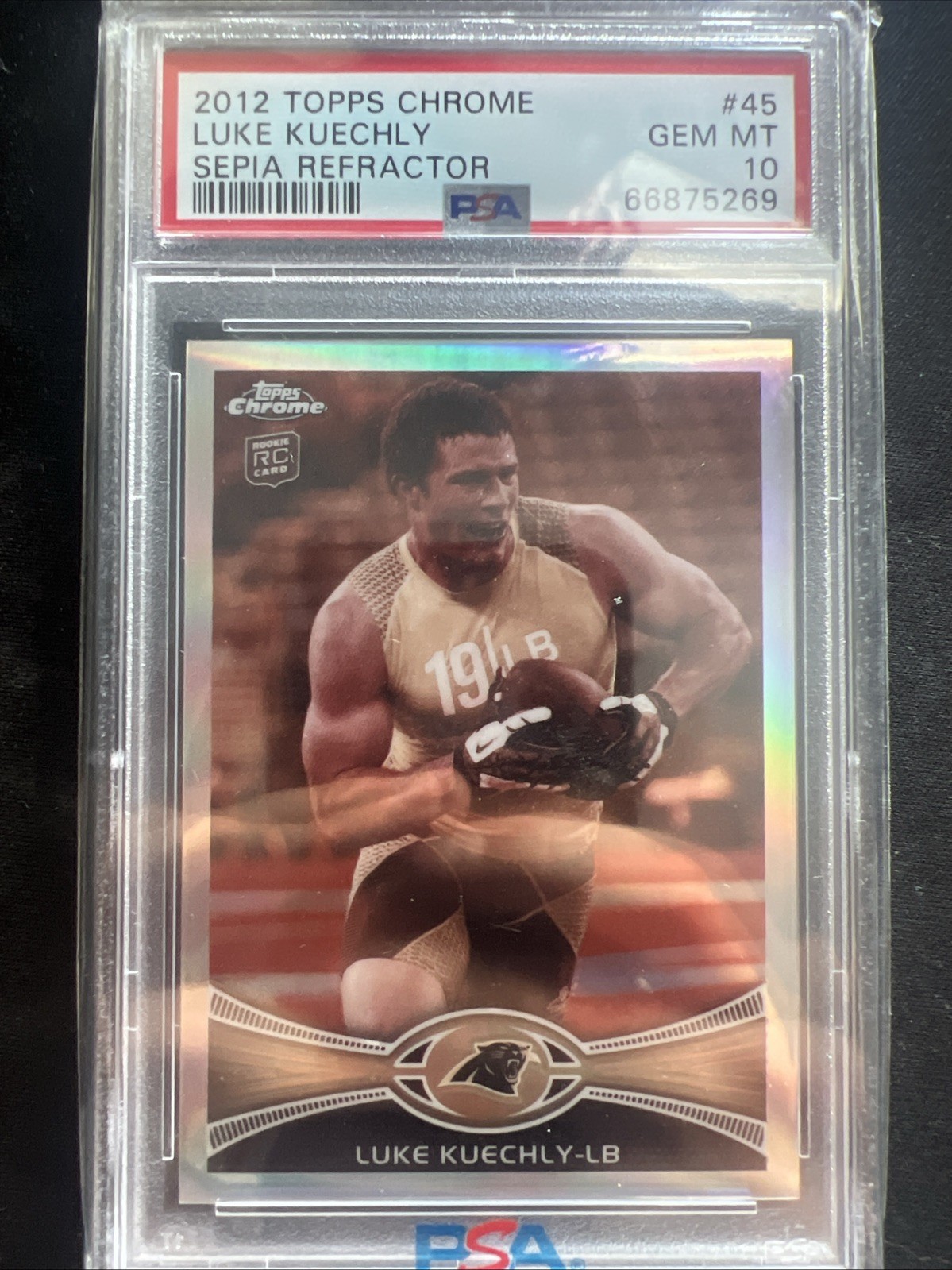 2012 Topps Chrome Luke Kuechly #45 Sepia-Tone Refractor /99 PSA 10 (RC)