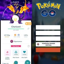 Pok mon PTCs Go  Shiny Gigantamax Charizard Background Dark Skies  Mini or Trade