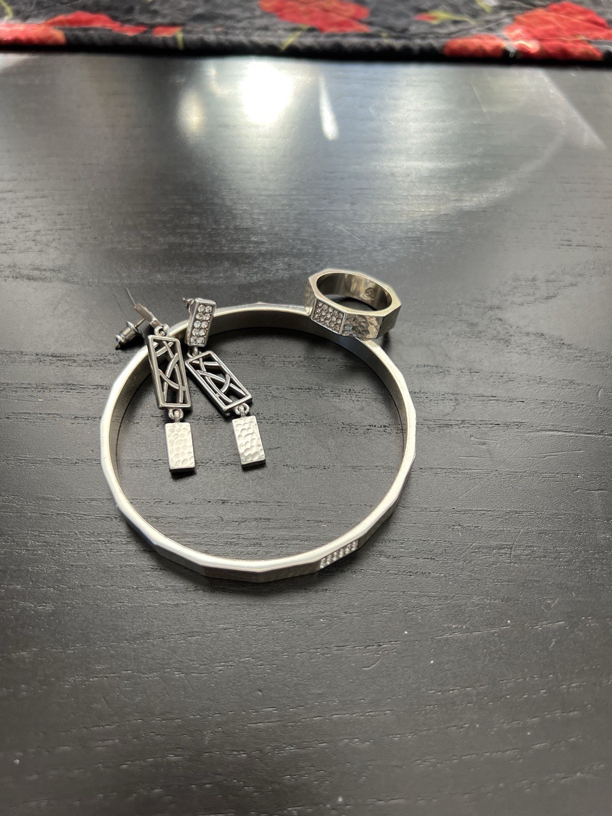 Brighton Silver Bangle, Ring, Earring Set - image 1