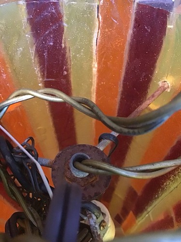 Lampada a sospensione vintage Moe Fiesta rosso giallo arancione lucite MCM anni 60 - Foto 21 di 21