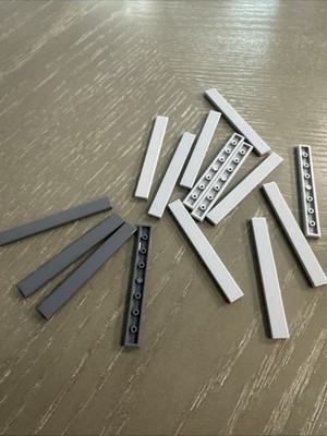 LEGO Tile 1 x 8 (4162) 15 Pcs Gray