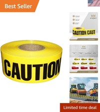 Yellow Caution Tape - 3" x 1000' - Bold  Reflective Hazard Warning