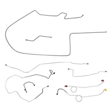 1968-69 Dodge Charger Power Disc Brake Line Kit R Port MC 2pc F To R Dana OE