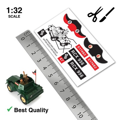 Maßstab 1:32 British WW2 Daimler Scout Car Sticker Set (Qualität) Britains Repro