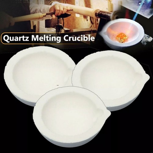 3x Ceramic Quartz Silica Melting Dish Pot Crucible Casting Gold Silver Platinum - Picture 7 of 37