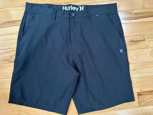 Hurley Golf Shorts Mens Size 38 Performance Wicking Polyester Blend Black